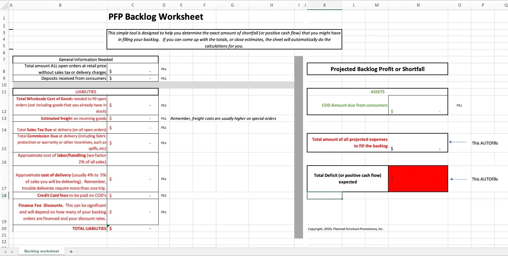 Backlog Cash Flow Calculator